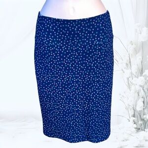 LuLaRoe Blue Skirt Women XSmall Pink Purple Polka Dots Stretch Pencil Bodycon